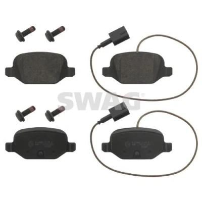 Bild av SWAG 70 91 6856 Jeu de plaquettes frein Essieu arrière contact signal d&#039;usure inclus avec kit vis FIAT: 500 3 portes, Punto II 3/5 portes