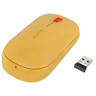 Bild av Leitz SureTrack Trådlös Datormus, Passar Både Höger &amp; Vänsterhänta, Anslut med Bluetooth eller 2.4 GHz USB A, Windows, Android Apple, Cosy kollektionen, Gul, 65310019