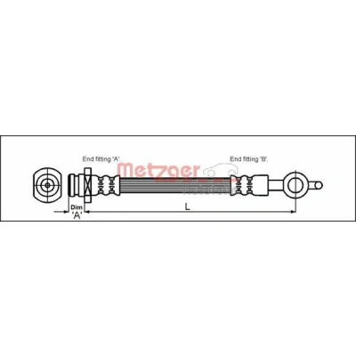 Bild av METZGER 4112832 Flexible De Frein 180 OPEL: Frontera B SUV