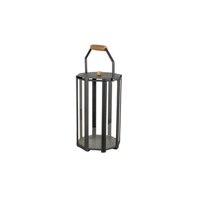 Bild av Cane line Lightlux Lanterne m/Teak Lykta Lava Grey, Aluminium Lille H41 x D25 cm