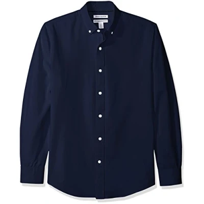 Bild av Amazon Essentials lim fit långärmad solid Oxford tröja, herr, blå (marinblå), XL (tillverkarens storlek:)