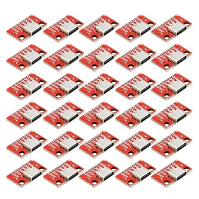 Bild av USB C breakout board seriell anslutning kvinnlig konverteringskort, typ uttag PCB kort (20)