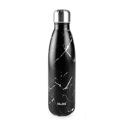 Bild av IBILI Termosflaska i rostfritt stål 18/10, dubbla väggar, återanvändbar, 500 ml, black marble