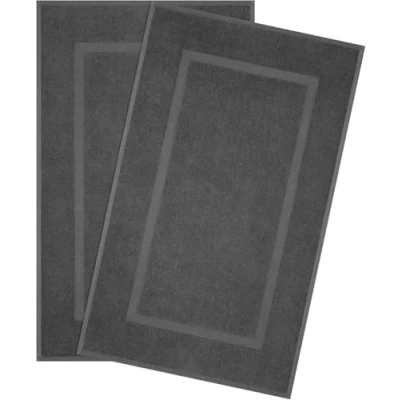 Bild av Hammetex Badrumsmatta set i 2 delar, 100 % bomull duschmatta för badrum, absorberande tvättbara badrumsmattor 51 x 86 cm stora badmattor, antracit