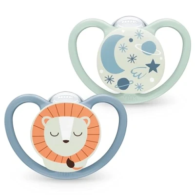 Bild av NUK napp Pacifier Space Night &amp; Day 2 pack 0 6 mån, lejon