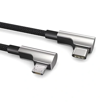 Bild av PAXO 1 m USB C till MICRO OTG kabel, laddar mikro enheter, vinkelkontakt, datakabel, laddkabel, 2.0