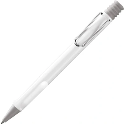 Bild av Lamy safari vit kulspetspenna tidlös klassisk kuli med ergonomiskt handtag och robust ASA plast inkl. stor kapacitet mm M 16 i linjebredd blått