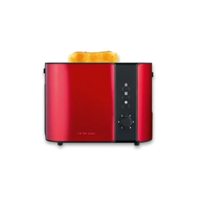 Bild av SEVERIN Automatisk brödrost, brödrost med bulleinfästning, i rostfritt stål av hög kvalitet för rostning, avfrostning och uppvärmning, 800 W, Fire Red Metallic / Black, AT 2217