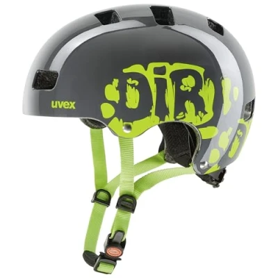 Bild av uvex kid 3 robust cykelhjälm för barn individuell storleksanpassning optimerad ventilation dirtbike grey lime 51 55 cm