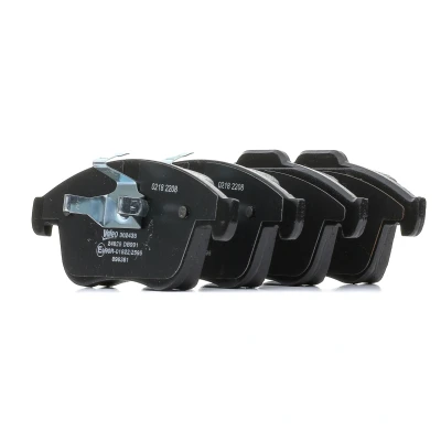 Bild av VALEO 302438 Jeu de plaquettes frein Essieu avant contact signal d&#039;usure exclu avec tôle anti bruit RENAULT: LAGUNA 3, SCENIC MEGANE 3