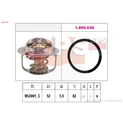 Bild av EPS 1.880.679 Thermostat d&#039;eau 82 52 Made in Italy OE Equivalent SUZUKI: SWIFT 3, Grand Vitara 2 SUV, SX4 I 5 portes, NISSAN: NP300 Navara Pick up