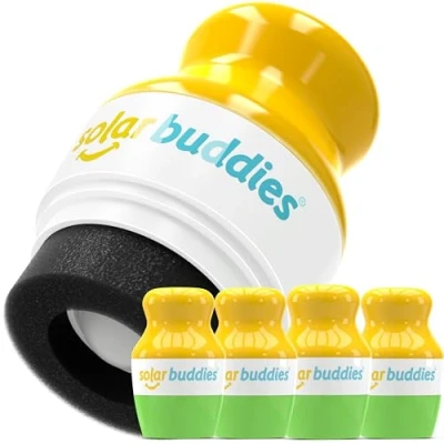 Bild av Solar Buddies Solskyddsapplikator Grön, 4 pack Påfyllningsbar Roll on Svampapplikator för Solskydd, Solkräm &amp; Lotion Barn, Vuxna Familjer Innehåller 100 ml