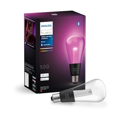 Bild av Philips Hue Lightguide ST70 Edison Smart Bulb, Vit och Färgat Ljus, Bluetooth Kompatibel, Röststyrning med Alexa, Apple Home Google Assistant