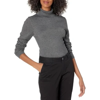 Bild av Amazon Essentials Women&#039;s Lätt långärmad tröja med polokrage klassisk passform (finns i plusstorlek), Kolsvart ljung, 4X