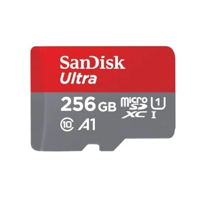 Bild av SanDisk Ultra microSDXC UHS I memory card 256 GB+adapter (for Android smartphones and tablets MIL cameras, A1, C10, U1, 120 MB/s transfer)