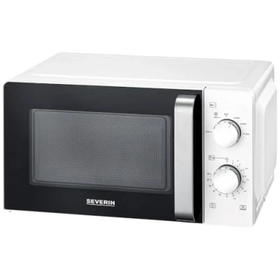 Bild av SEVERIN Microwave Solo, mikrovågsugn för avfrostning och uppvärmning, med vändskiva jämn värmefördelning, vit/svart, MW 7885