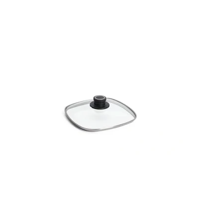 Bild av Ylle säkerhetsglaslock, fyrkantig, 22 x cm, lockknapp med permanent ventilation, rostfritt stål, transparent, ugnssäker upp till 250