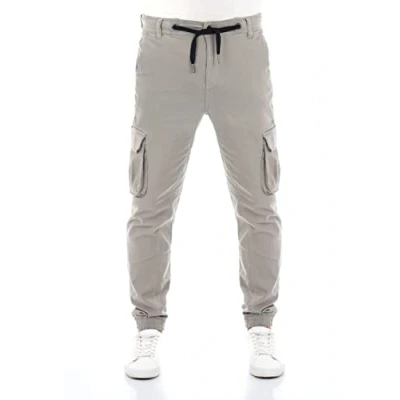 Bild av riverso Cargobyxor för män, RIVHanno slim fit, cargobyxor, fritidsbyxor, bomullsfickor, stretch, utomhus, svart, grön, beige, oliv, marinblå, grå, w30 w31 w32 w33 w34 w36 w38 w40 w42, Frost 30W