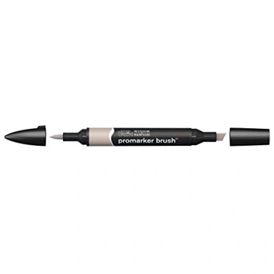Bild av Winsor &amp; Newton 0204133 penselmärkpennor (för ritningar, kalligrafi, design och layouter, randfri ritning med kil penselspets) varm grå 2