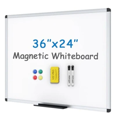 Bild av VIZ PRO Magnetisk whiteboard, 90 x 60 cm, innehåller 1 suddgummi, 2 markörer och 4 magneter