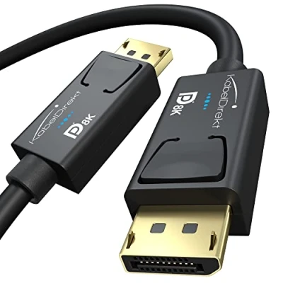 Bild av KabelDirekt 8K DisplayPort kabelversion 1.4 5m (VESA certifierad, stöder 60Hz, 4K 120Hz, HBR3, DSC, HDR10, DP8K) gamingutgåva