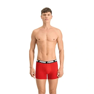 Bild av PUMA herr Boxershorts Basic Boxers, Rot / Svart, XL