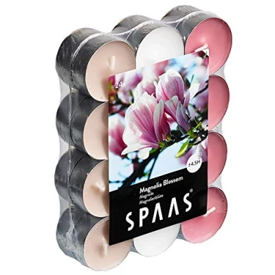 Bild av Spaas 24 Scented Tealights Assorted Colours, ± 4.5 Hours, Magnolia Blossom