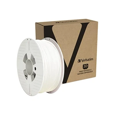 Bild av Verbatim ABS filament 3D tryck, 1,75 mm, 1 kg, högpresterande akrylnitril butadien styren för materialextrusion, skrivare och penna, av ABS, vit
