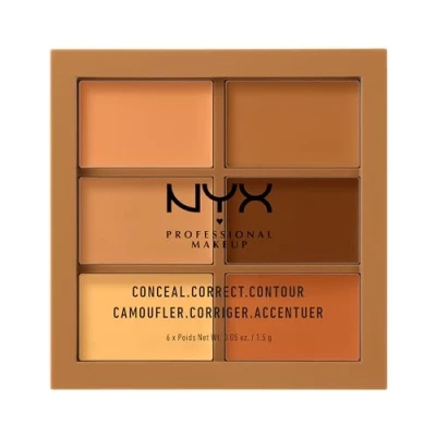 Bild av NYX PROFESSIONAL MAKEUP, Conceal, Correct, Contour Palette, 6 nyanser, Krämig konsistens, Undertoner, Nyans: Deep