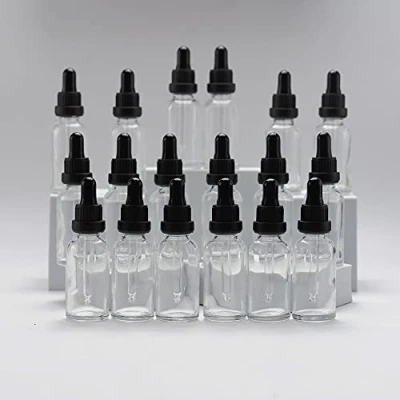 Bild av Yizhao Transparent Glas Droppflaska 30ml, med Pipett Droppare, för Eteriska Oljor, Aromaterapi, Kosmetika, Laboratorium, Apotek, Vätskor, Resor 18 Stycken