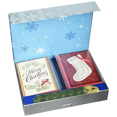 Bild av Hallmark blandade julkortsset i låda (paket med 24 handgjorda semesterkort kuvert)