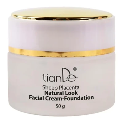 Bild av Ansiktsbas i kräm, naturligt utseende med fårmoderkaka, TianDe 10305, 50 g, perfekt färg (beige)