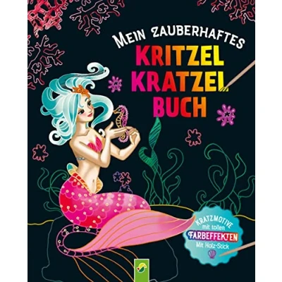 Bild av Mein zauberhaftes Kritzel Kratzel Buch: Kratzmotive Mit tollen Farbeffekten Bambus Stick
