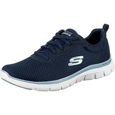 Bild av Skechers Dam Flex Appeal 4.0 Brilliant View Sneaker, Marinblå nät blå trim, 38 EU