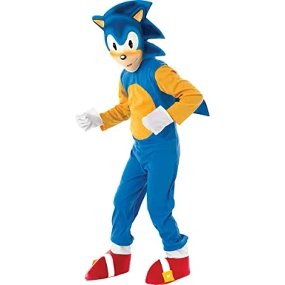 Bild av Rubie&#039;s Official Sonic the Mad Hedgehog Barndräkt, Blå/Gul/Röd, Storlek M (5 6 år)