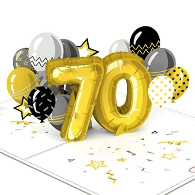 Bild av papercrush® Pop up kort 70. födelsedag 3D födelsedagskort med 70 för kvinna och man, gratulationskort eller grattis på år mamma, mormor, pappa make