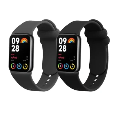 Bild av kwmobile armband kompatibelt med Xiaomi Mi Band 8 Pro 2 x ersättningsarmband i silikon för fitness tracker, L