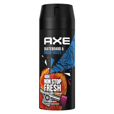 Bild av Axe Body Spray Skateboard &amp; Fresh Roses Deodorant utan aluminium ger effektivt skydd mot kroppslukt 150 ml i 48 timmar