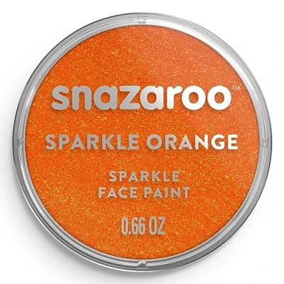 Bild av Snazaroo 1118531 Barnsmink, hudvänlig allergivänlig vattenbaserad ansiktsmink, vattenbeständig, parabenfri, 18 ml kruka orange skimrande