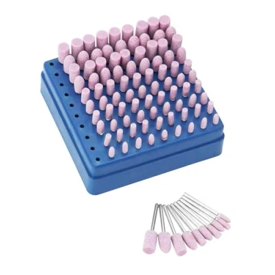 Bild av QWORK® 100 stycken slipstenspetsar, slipstift, 3 mm skaftdiameter, för slipning och polering