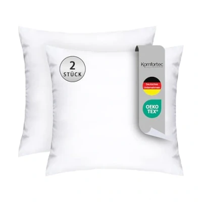 Bild av Komfortec kudde 45 x cm, set om 2, med överdrag (vit)
