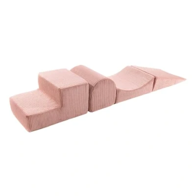 Bild av MEOWBABY Spelset 195x45cm Skumlekblock 4 Bitar Skumlekset Skummodul Spelplats Lekplats för Barnrummet, Manchester, Puderrosa