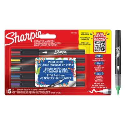 Bild av Sharpie Creative Marker Penselspets Assorterade färger 5 st