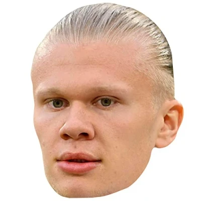 Bild av Erling Haaland (Serious) Kändis mask, Ansiktskort, maskeraddräkt
