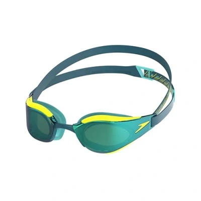 Bild av Speedo unisex vuxen Fastskin Hyper Elite spegel simglasögon, hypergul/stål/smaragdspegel, en storlek