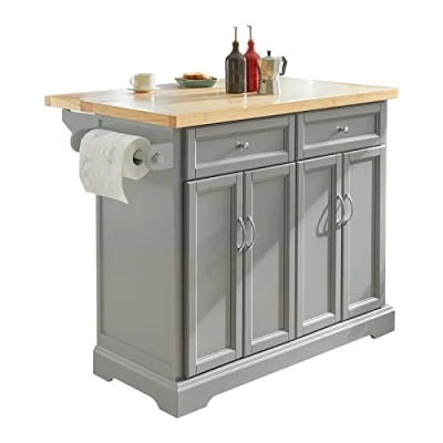 Bild av SoBuy Köksö på hjul Arbetsbord Sideboard med klaffbord, svart FKW71 SCH