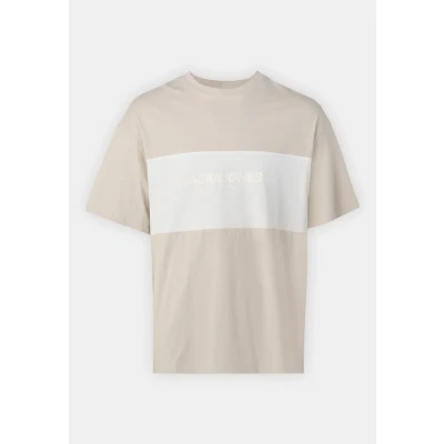 Bild av Jack &amp; Jones Elegacy Blocking TEE Oneck Tshirt med print, Storlek: Small, Moonbeam detail:blocking