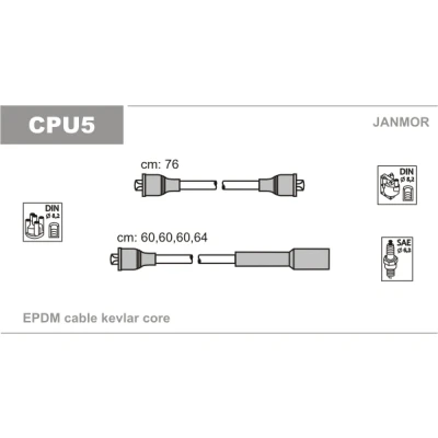 Bild av JANMOR CPU5 Jeu De Fils d&#039;Allumage PEUGEOT: 204 Berline