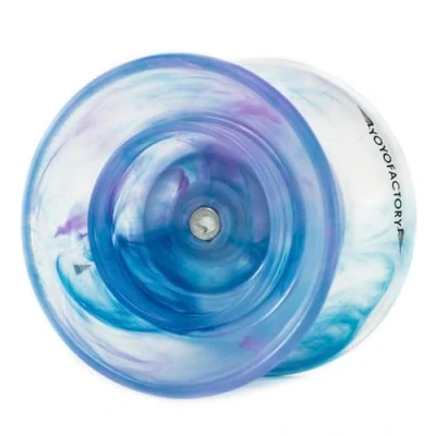 Bild av YoyoFactory FLIGHT Yo With Ball Bearing &amp; String BLUE/VIOLET (modern spinning yoyo, solid body, 4A / offstring style of play, extreme freestyle)