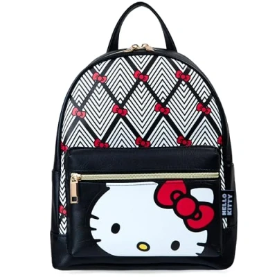 Bild av Hello Kitty ryggsäck för kvinnor, innerfickor och fack med dragkedja, Svart, One Size, Ryggsäckar dagsutflykt
